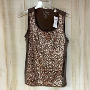 NWT Chico’s Gold Sequin Tank Shell Top Sz 0